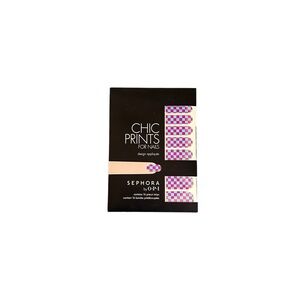 Sephora by OPI Chic Prints For Nails Pink Blue Checker Nail Appliqué Strips NWT